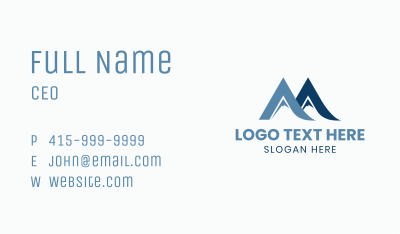 Mountain Hill Letter M Business Card Image Preview