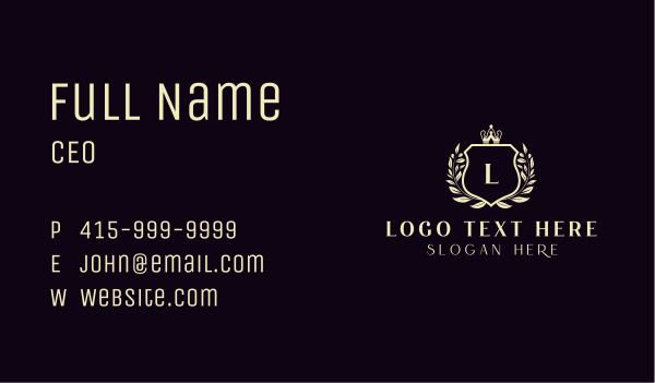 Royal Shield Crown Business Card Design Image Preview