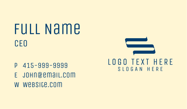 Modern Ribbon Letter S Business Card Design