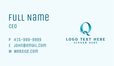 Ribbon Media Letter Q  Business Card Image Preview
