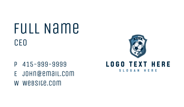 Soccer Team Shield Business Card Design Image Preview