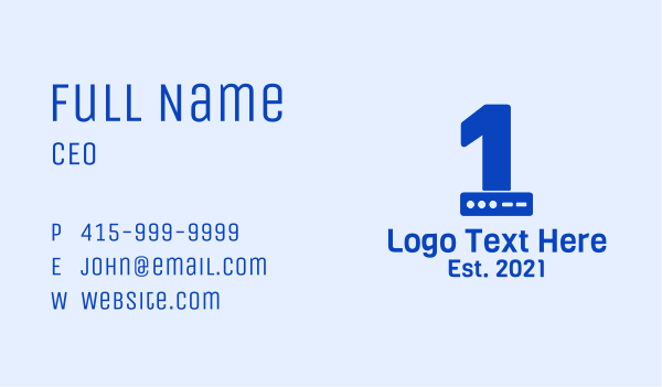 Number 1 Server Business Card Design Image Preview