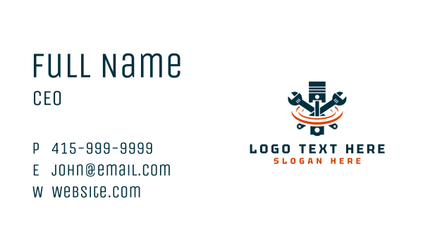 Piston Wrench Garage Business Card Design Image Preview
