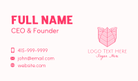 Pink Rose Line Art Business Card Design