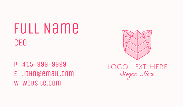 Pink Rose Line Art Business Card Design Image Preview