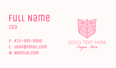 Pink Rose Line Art Business Card Image Preview