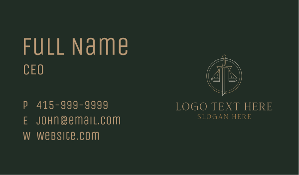 Sword Justice Lawyer Business Card Design Image Preview