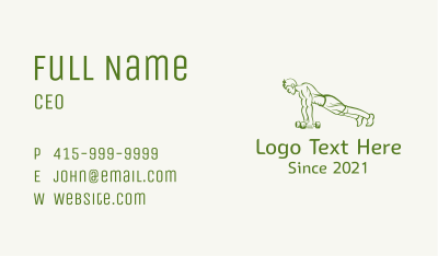 Strong Push Up Man Business Card Image Preview