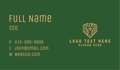 Military Eagle Shield Business Card Image Preview