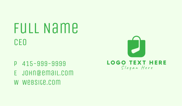 Green Golf Shopping Bag Business Card Design Image Preview