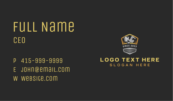 Towing Truck Shield Business Card Design Image Preview