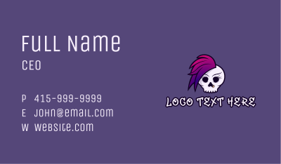 Cool Skull Punk Business Card Image Preview