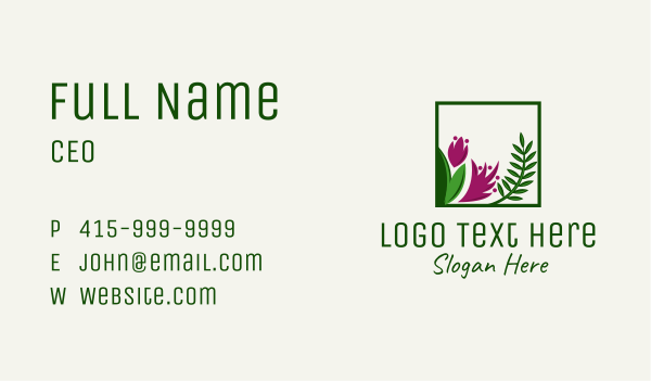 Natural Flower Fern  Business Card Design Image Preview