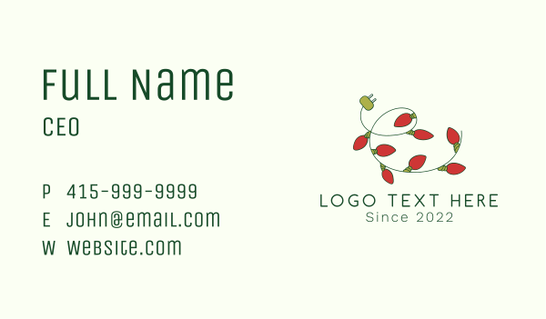 Christmas Lights Decorator Business Card Design Image Preview