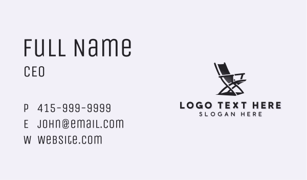 Folding Chair Furniture Business Card Design Image Preview
