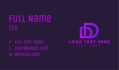 Professional Letter D  Business Card Image Preview