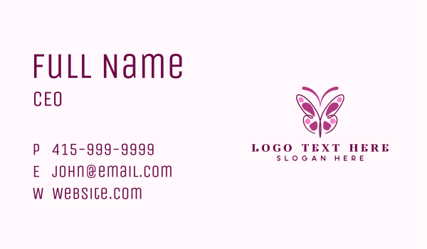 Elegant Butterfly Wings Business Card Design Image Preview