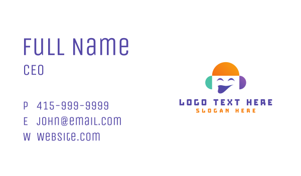 Smiling Media Face Business Card Design Image Preview