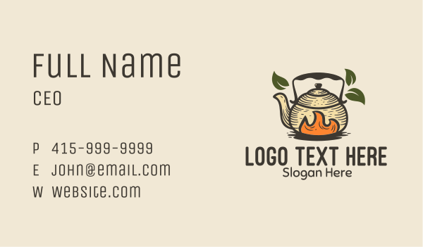 Herbal Tea Teapot Kettle Business Card Design
