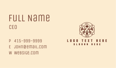 Classic Wood Carpenter Tools Business Card Image Preview