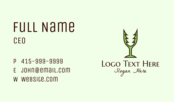 Forest Wine Glass Business Card Design Image Preview
