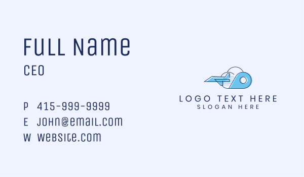 Airplane GPS Pin Business Card Design Image Preview