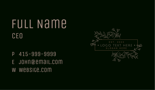 Floral Organic Stylist Business Card Design Image Preview