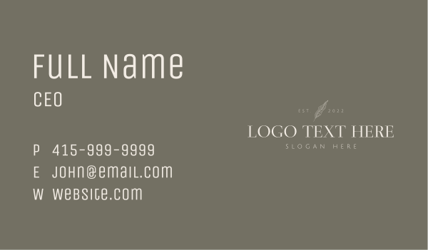 Natural Elegant Wordmark Business Card Design Image Preview