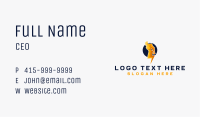 Lightning Power Man Business Card Image Preview