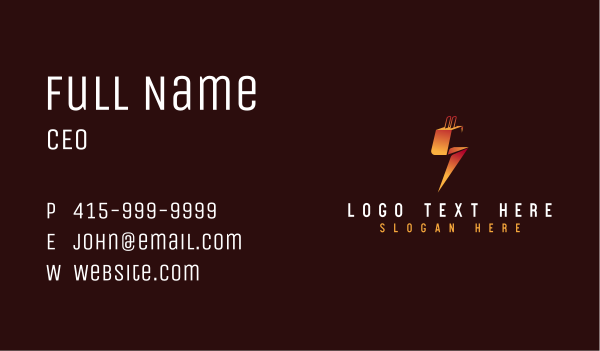 Lightning Electrical Power Business Card Design Image Preview