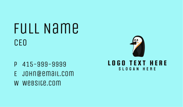 Happy Penguin Mascot Business Card Design Image Preview