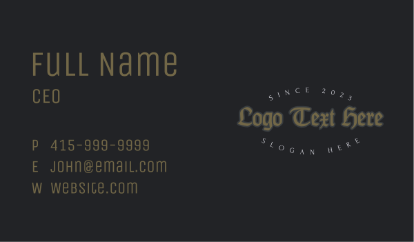 Classic Gothic Business Business Card Design Image Preview