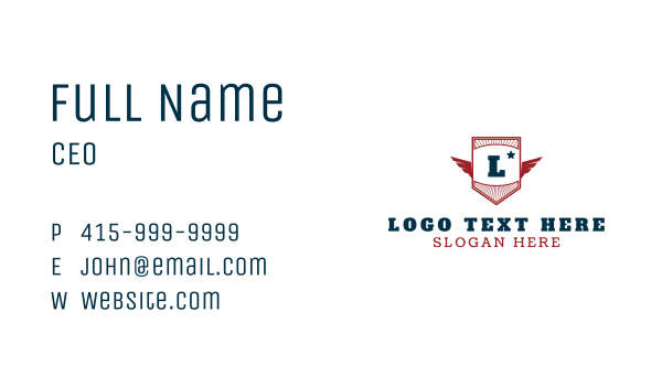 American Patriot Badge Business Card Design Image Preview