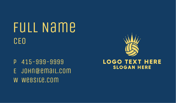 Volleyball Crown Business Card Design Image Preview