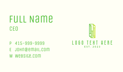 Digital Outline Letter I Business Card Image Preview