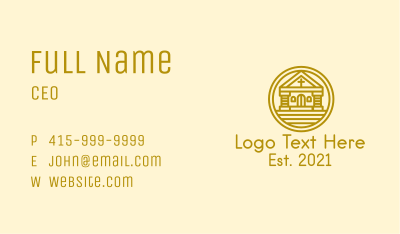 Round Gold Church Business Card Image Preview