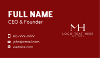 Elegant Monogram M & H Business Card Image Preview