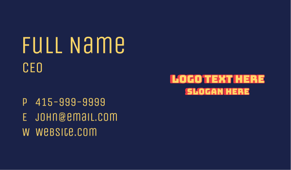 Cute Game Wordmark Business Card Design Image Preview