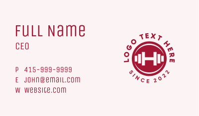 Workout Fitness Gym Letter H Business Card