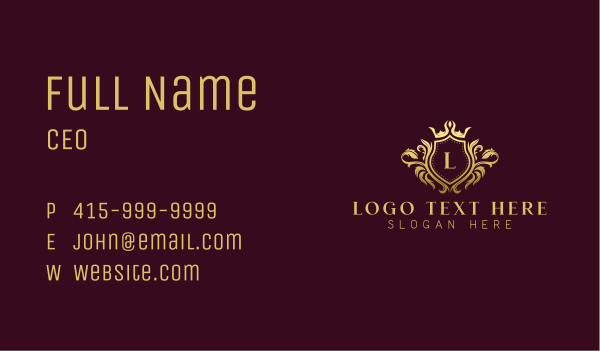 Premium Crown Shield Business Card Design