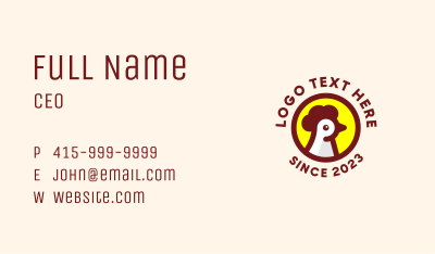 Cute Chicken Badge Business Card Image Preview