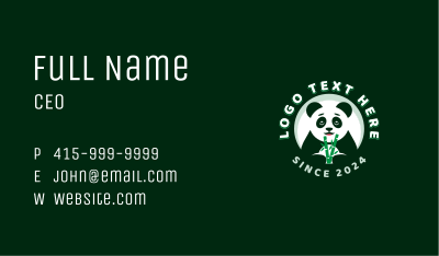 Panda Bear Bamboo Business Card Image Preview