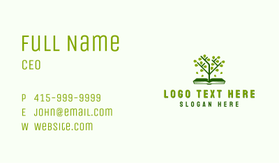 Tree Garden Book Business Card Image Preview