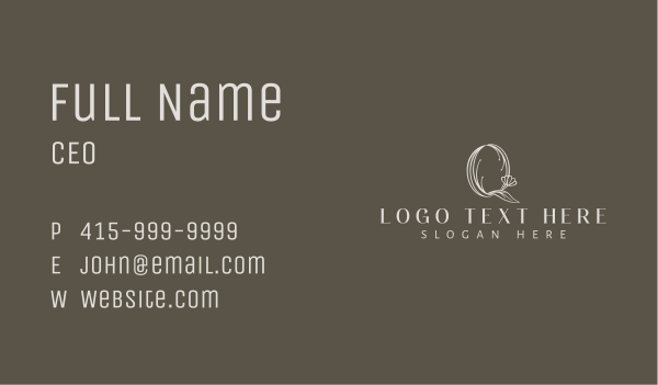 Floral Calligraphy Letter Q Business Card Design Image Preview