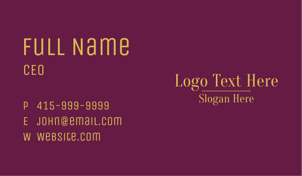 Classic Jewelry Brand Wordmark Business Card Design Image Preview