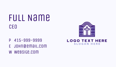 Violet Cross Pastor Business Card Image Preview