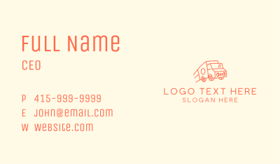 Orange Delivery Truck Business Card Image Preview