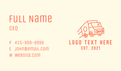 Orange Delivery Truck Business Card