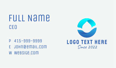Water Sanitation Emblem  Business Card