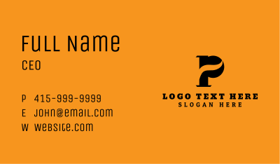 Surf Wave Letter P Business Card Image Preview
